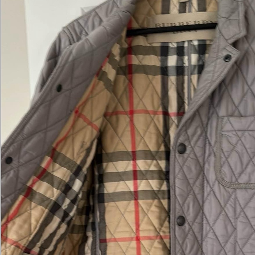 Burberry Jacket. Light gray color. Men’s size Large. In excellent condition.